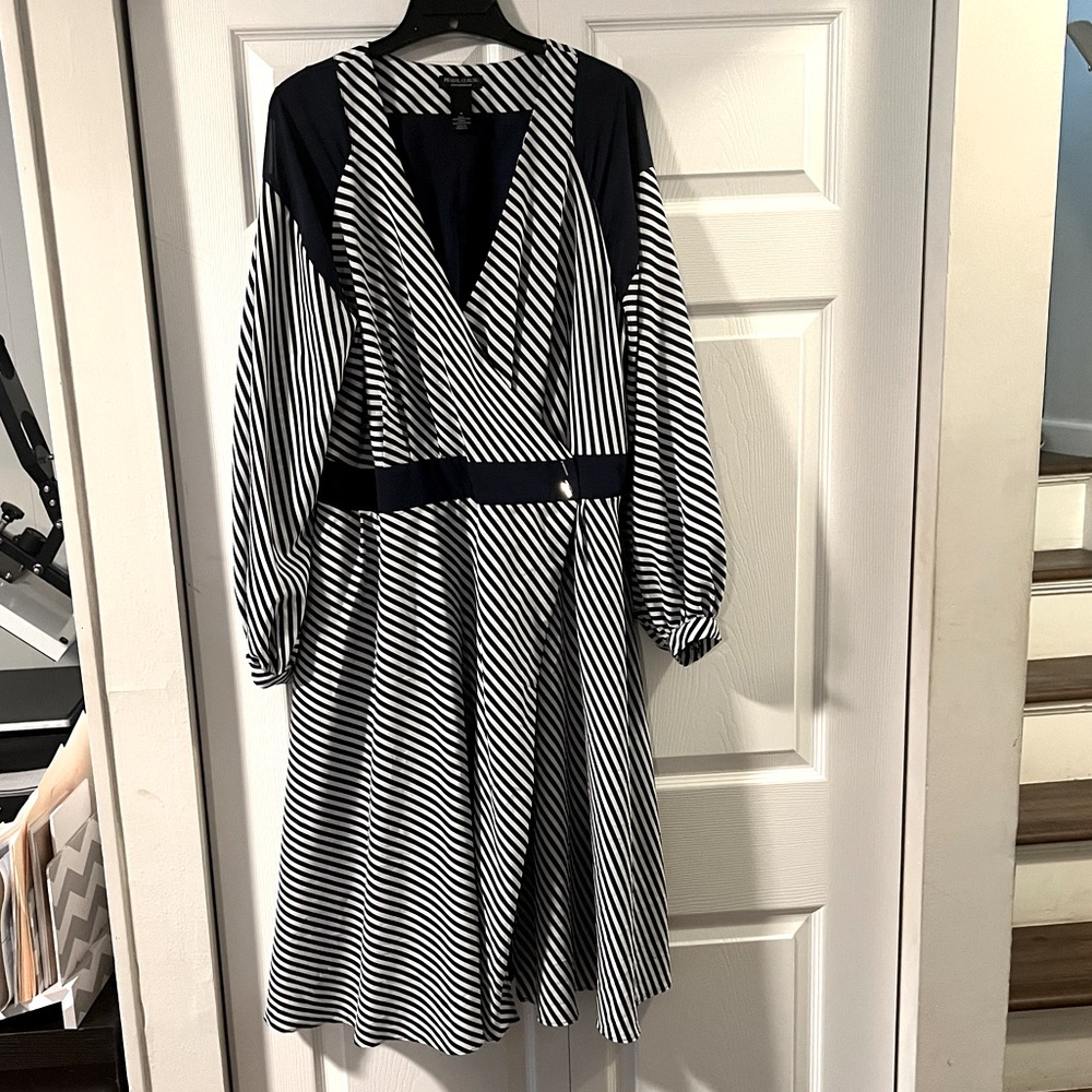 Navy and White Striped Dress